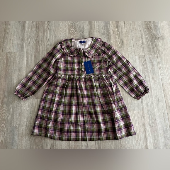 Maison Me Other - NWT Maison Me Girls Purple, Pink, and Green Plaid Flannel Dress - Size 8